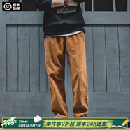 馬登工裝美式復古垂感燈芯絨長(cháng)褲子男秋冬新款直筒修身顯瘦男士休閑褲 琥珀色 2XL 170-190斤