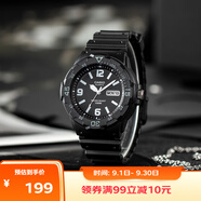 卡西歐（CASIO）手表男指針日歷運動防水兒童學生考試可用男女石英表MRW-200H-1B2