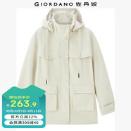 佐丹奴軟殼外套女戶外防風(fēng)短外套工裝可卸帽中長款夾克女05374701 37燕麥卡其 XL