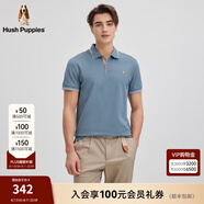 Hush Puppies【經(jīng)典休閑】暇步士男裝春夏撞色線條短袖POLO衫 065中藍(lán)3 S