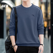 安踏衛衣男套頭衫2025秋冬季加絨運動(dòng)休閑裝寬松長(cháng)袖t恤男士上衣外套 7708-1繆斯藍【常規款】 L (175) 適合120-140斤