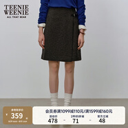 Teenie Weenie小熊女裝冬裝簡(jiǎn)約氣質(zhì)時(shí)尚毛呢半身短裙A字裙高腰裙 深灰色 M (165)