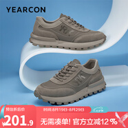 意爾康男鞋潮流戶外時(shí)尚復(fù)古慢跑鞋簡約系帶運(yùn)動(dòng)休閑鞋子男 卡其 38