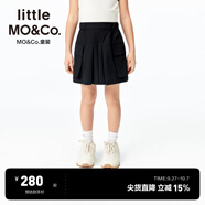little MO&Co.速干 little moco童裝25夏新款女童彈力運(yùn)動休閑工裝口袋短褲裙褲 黑色 120 120/53