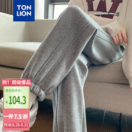 唐獅（TonLion）2024女束腳顯瘦休閑側(cè)拼衛(wèi)褲WP 中麻灰 L 