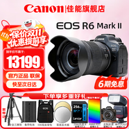 佳能（Canon）r6二代全畫幅微單相機 vlog視頻數(shù)碼高清R62代 EOS R6 Mark II專業(yè)級微單 R6二代+RF24-105 STM鏡頭套機 套餐一【128G高速卡 備用電池 雙肩包 三