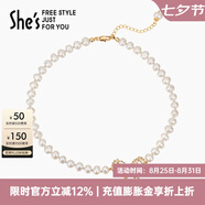 She's茜子蝴蝶結(jié)吊墜珍珠項(xiàng)鏈頸鏈精致輕奢小眾時(shí)尚鎖骨鏈七夕節(jié)禮物 金色K2