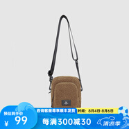 探路者單肩包秋冬休閑日常包戶外搖粒絨挎包運動包男女通用 勵茶色 均碼