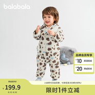 巴拉巴拉童裝輕薄羽絨服嬰兒外出連體衣冬裝寶寶爬服兒童衣服男童女童 白咖斑點大熊貓-209425120202 100 cm-充絨量56g