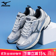 美津濃（MIZUNO）男鞋女鞋25秋季新款復(fù)古老爹鞋輕便透氣通勤鞋休閑跑步鞋 深灰/淺銀 SPEED 38 (240mm)