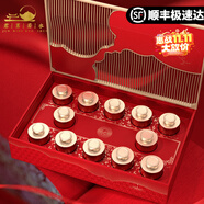 君茗若水武夷正山小種紅茶特級(jí)正宗桐木關(guān)紅茶小罐裝長輩禮盒裝送茶禮長輩 一曲河山2.0版12罐【紅色】200g