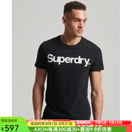 superdry極度干燥男士T恤短袖套頭LOGO潮流經典款 BLACK L