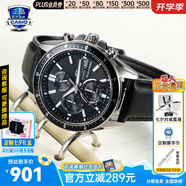 卡西歐（CASIO）商務休閑日韓手表男士太陽能鬧鐘防水鋼帶皮帶石英腕表送男友禮物 EFS-S510L-1A太陽能+藍寶石鏡面