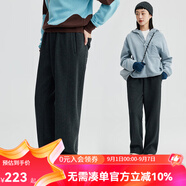 雲(yún)上生活「糯糯褲」抽繩腳口兩穿顯瘦窄版直筒褲秋冬休閑褲K8892X 高級灰 L