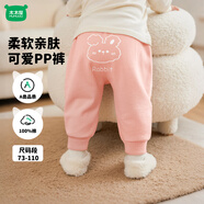 迷你木木屋寶寶褲子春秋新款男寶女寶棉毛屁屁褲小童純棉休閑束腳褲寬松舒適 乖乖小兔 80 cm 推薦身高73-79cm