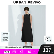 UR2025春季新款女裝法式氣質(zhì)后拉鏈收腰無(wú)袖連衣裙UWM750031 黑色 S