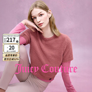 JUICY COUTURE橘滋25秋新款毛衣軟糯精致短款小圓領(lǐng)短袖女時(shí)尚百搭純色上衣女 橡皮粉 L