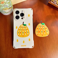 中掌柜盲殼原創(chuàng  )黃色梨子蘋(píng)果16promax手機殼華為P70斜挎掛繩可調節mate60硅膠殼適用于oppofindx8防丟手 四角開(kāi)孔+粘貼式支架 華為Mate70