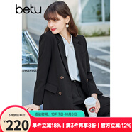 betu百圖女裝休閑小西裝女款通勤西服外套JD2101T29 黑色 M