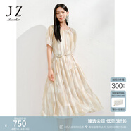 玖姿·安娜蔻度假風暈染印花不規(guī)則剪裁設(shè)計感連衣裙女2025夏季新款 花淺黃 L