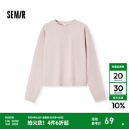 森馬（Semir）衛衣女基礎款慵懶簡(jiǎn)約圓領(lǐng)寬松套頭衫秋季溫柔純色打底衫百搭 夢(mèng)幻粉60394 L