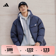 adidas 600蓬保暖拒水防潑雙面穿連帽鴨絨羽絨服男女秋冬阿迪達(dá)斯   傳奇墨水藍(lán)   XS