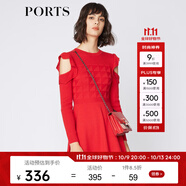 PORTS寶姿女裝連衣裙 春夏新品女裝甜美荷葉邊裝飾連衣裙SA9K260JKW002 紅色 XS