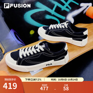 FILA FUSION斐樂男鞋POP帆布鞋潮牌男子潮流板鞋街拍運動休閑鞋男 黑-BK 40