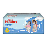 好奇韓國進(jìn)口嬰兒游泳褲寶寶防水紙尿褲拉拉褲小中大碼SML 61419kg12韓國進(jìn)口好奇泳褲