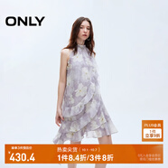 ONLY2025夏季新款淑女掛脖圓領(lǐng)荷葉邊短裙碎花連衣裙女|125207045 H3H瑞秋印花藍 S