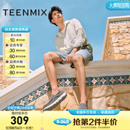 天美意男鞋舒適懶人軟底帆布鞋一腳蹬男休閑布鞋 灰色 40