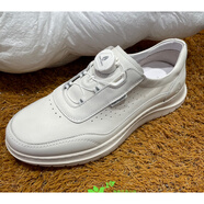 暇步士（Hush Puppies）2025春通勤免系帶男休閑皮鞋AM5 白色 38