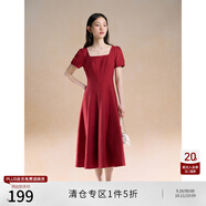 自巧小個子紅色氣質(zhì)吊帶裙2024夏季新款白色短袖連衣裙 砂紅色連衣裙 XS (2碼)