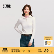 森馬毛衣女短款高領(lǐng)正肩緊身套頭衫休閑風(fēng)冬季顯瘦打底衫簡約氣質(zhì) 奶白10532 M