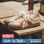 馬登運(yùn)動(dòng)休閑鞋男女夏秋季新款透氣小白板鞋GAT賽車平底阿甘德訓(xùn)鞋子 白棕色 /美拉德小眾舒適簡(jiǎn)約帆布 38 (240mm) 男碼