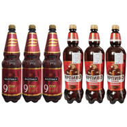 波羅的?！?號】俄羅斯原裝進(jìn)口波羅的海9號啤酒烈性啤酒大桶裝高度濃麥芽 9號3瓶+棕熊烈性3瓶 1.3L 6瓶