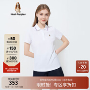 暇步士（Hush Puppies）女裝夏季純棉簡(jiǎn)約短袖Polo衫 118白色 S