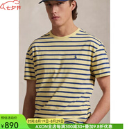 拉夫勞倫（POLO RALPH LAUREN）短袖t恤男潮流刺繡小馬標條紋拼色輕奢男裝高端國際一線(xiàn)品牌禮物 YELLOW 黃色輕快條紋 S (胸圍88.9-94厘米）