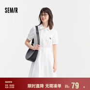 森馬連衣裙女翻領(lǐng)百褶短裙氣質(zhì)優(yōu)雅夏時尚收腰襯衫裙109324114022