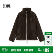 森馬（Semir）外套女插肩袖珊瑚絨仿羊羔毛2024冬季立領(lǐng)寬松夾克109724108003