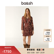 ba&sh【七夕】 bash2025早春新款法式摩登印花V領收腰連衣短裙1E25MINT BRIQUE M (1)