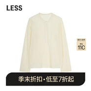 LESS【商場(chǎng)同款】2025春季新款寬松薄款長(cháng)袖套頭針織衫2P331501H 110米白 S