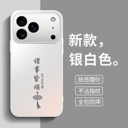揚(yáng)聚特適用蘋果17ProMax手機(jī)殼Apple iPhone17ProMax新款保護(hù)套硅膠軟邊磨砂防指紋全包防摔5G外殼男女 銀白色【諸事皆順】 蘋果17ProMax