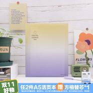 國譽(yù)(KOKUYO)淡彩曲奇·晴空·A5活頁(yè)本大容量筆記本子記事本附5張分隔頁(yè) 40張橫線(xiàn)內頁(yè) 初晴黃紫 WSG-RUVP12YV