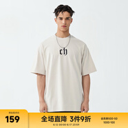 CHINISM  CH赤塵美式?jīng)龈兴俑啥绦鋞恤男士夏季潮流寬松休閑五分袖上衣 卡其色 （基礎(chǔ)款） 2XL