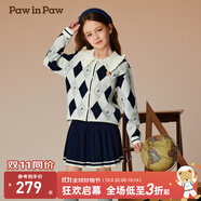PawinPaw卡通小熊童裝秋冬女童氣質(zhì)淑女毛織針織套裝裙子 Navy藏青色/59 110 cm