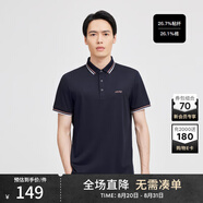 勁霸男裝（K-Boxing）男士短袖休閑時(shí)尚多色通勤棉短袖polo領(lǐng)FTBG2382? 深紫藍 190 