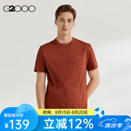 G2000【全棉】G2000男裝SS24商場新款柔軟舒適立體印花絲光棉短袖T恤 大紅色 S