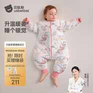 貝肽斯嬰兒睡袋暖姜恒溫兒童分腿睡袋嬰幼兒防踢被睡衣秋冬中厚?鳳鸞S
