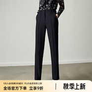 顏域女裝高腰寬松休閑長褲女秋季2024新款復(fù)古顯瘦百搭小腳褲 深藍 XL碼